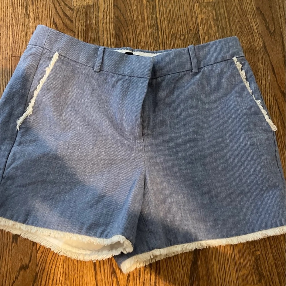 Womens J.Crew Chambre shorts with ivory fringe detail